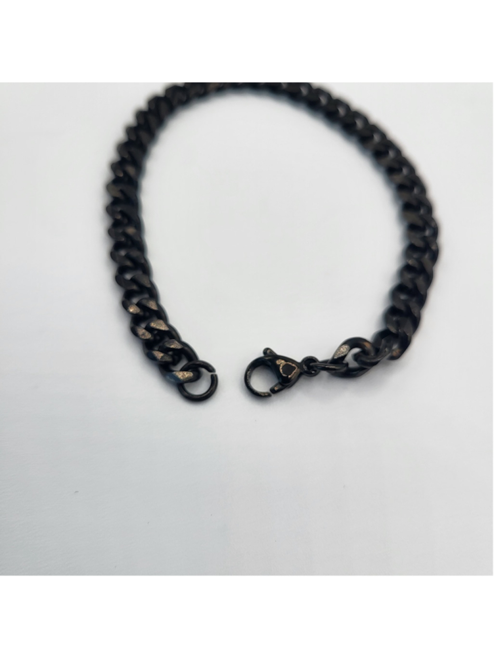 Men's 8" Black-Plated Cuban Link Chain Bracelet – NWOT - Picture 14 of 14